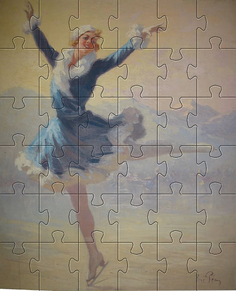 Puzzle Patineuse de Péan 36 pièces ©musée Alpin