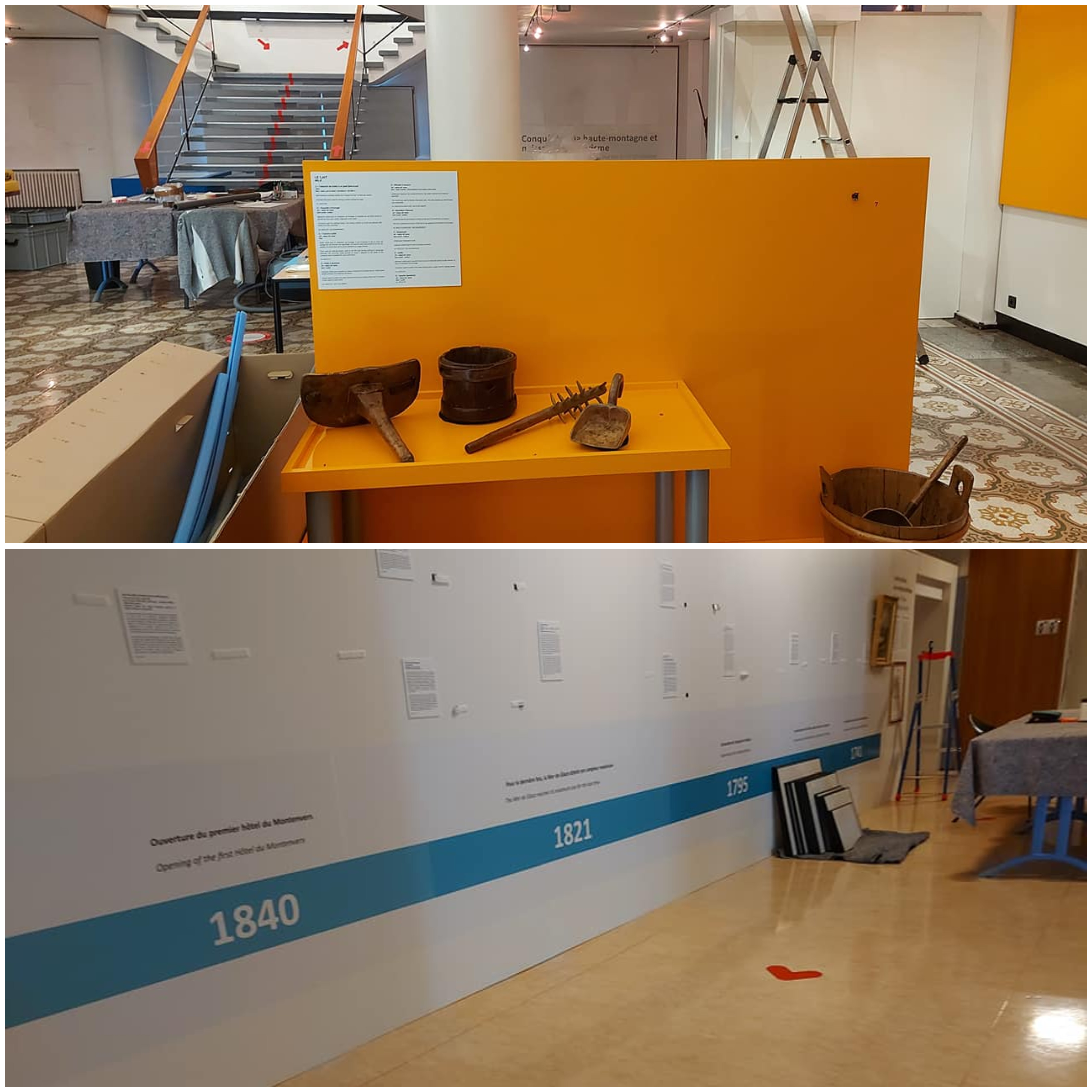 Démontage de l'exposition permanente Les patrimoines du mont Blanc