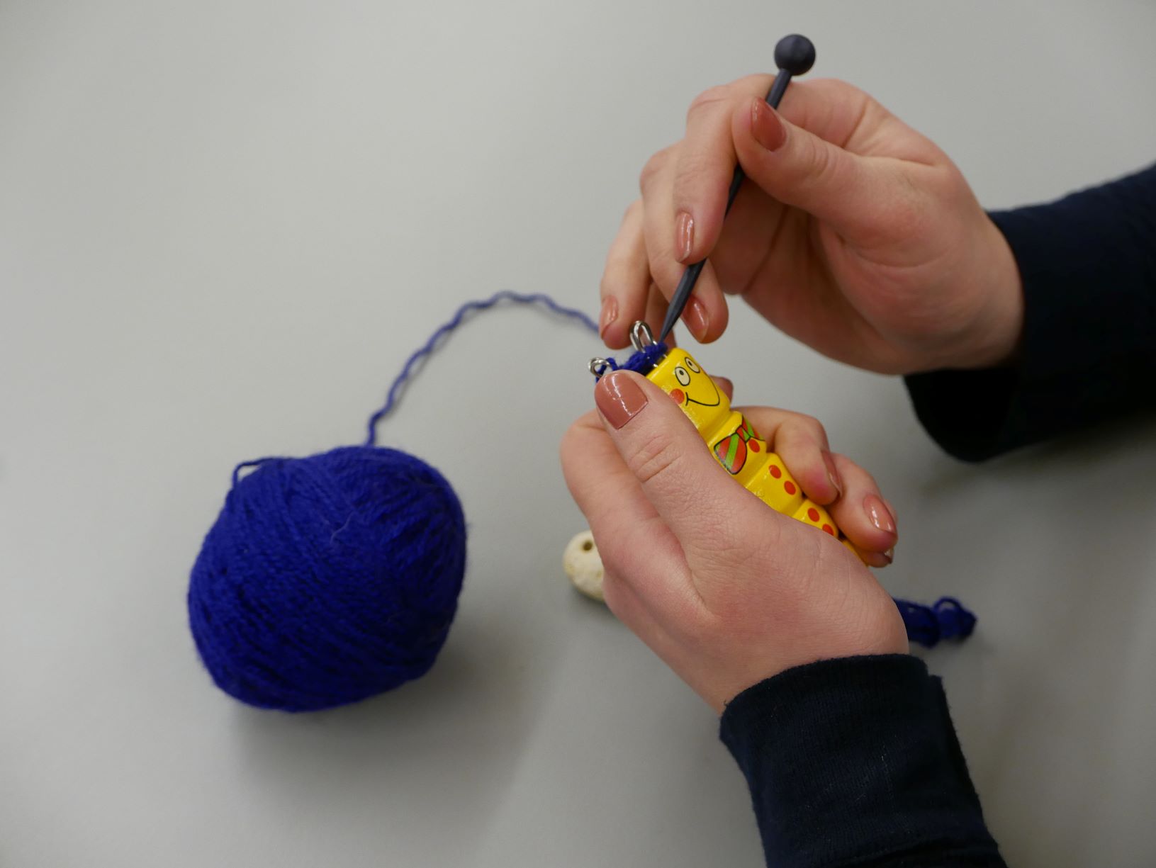 Atelier tricotin au musée Montagnard