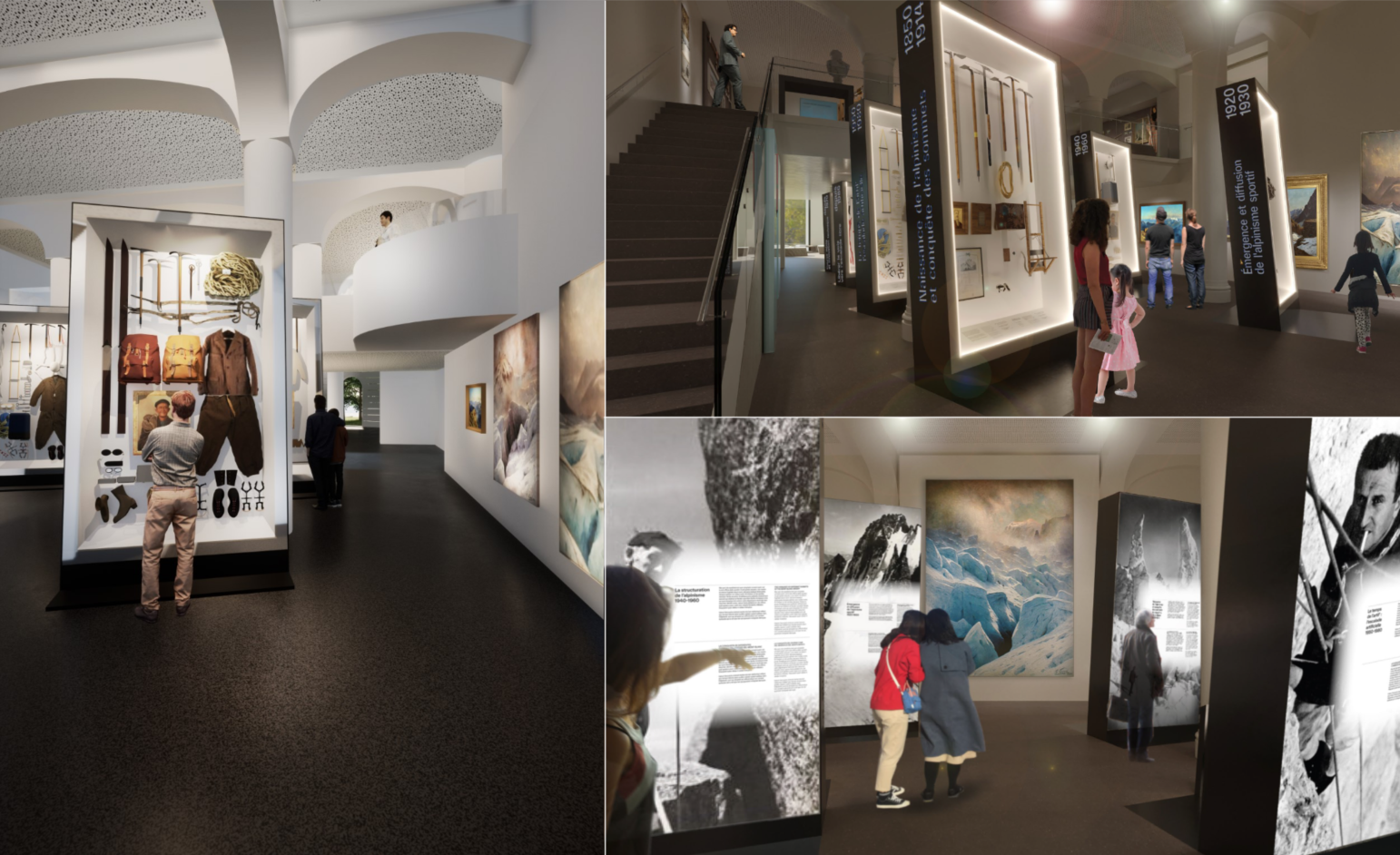 Visuels 3D du parcours intérieur du musée du Mont-Blanc