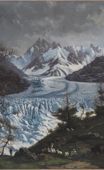 La Mer de Glace au Montenvers, tableau de Bricard, 1860 ©VidalieDenis