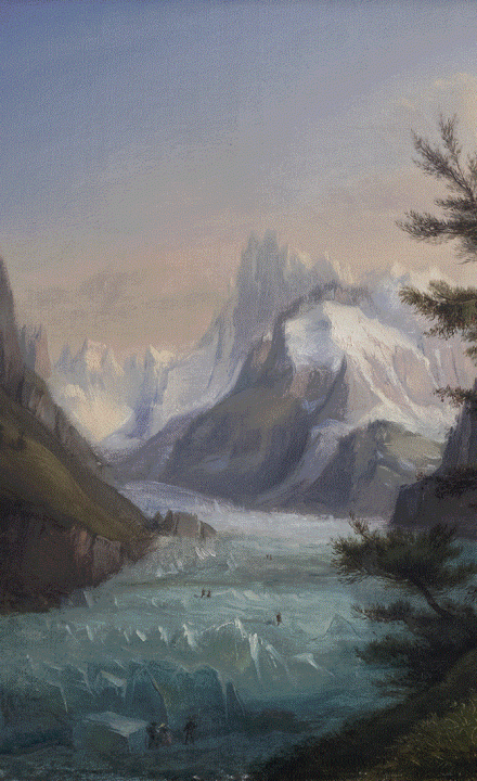 François Edme Riçois, Vue de la Mer de Glace et du Montenvers ©Denis Vidalie