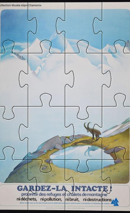 Puzzle affiche Samivel 16 pièces à télécharger et imprimer ©Collection musée Alpin Chamonix