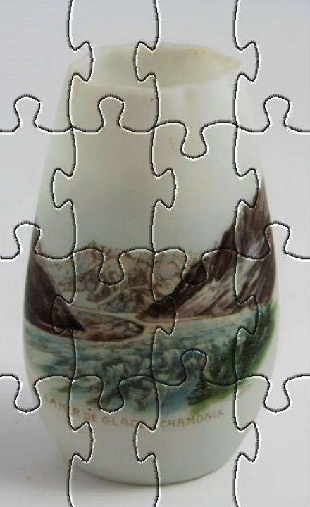 Puzzle vase souvenir 16 pièces à télécharger et imprimer ©Collection musée Alpin Chamonix