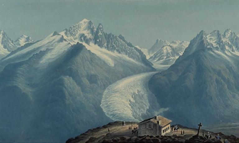 Panorama de la chaîne du mont Blanc depuis la Flégère ©Musée Alpin