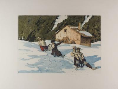 Edgard Bouillette, Lugeuses à Chamonix ©collection musée Alpin Edgard Bouillette, Lugeuses à Chamonix ©collection musée Alpin